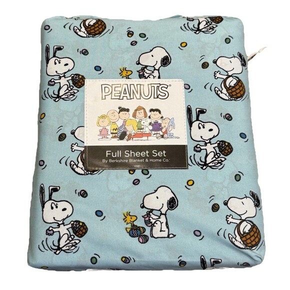 Peanuts Snoopy 4-Piece Easter Hunt Full Sheet Set Birkenshire - Picture 1 of 4